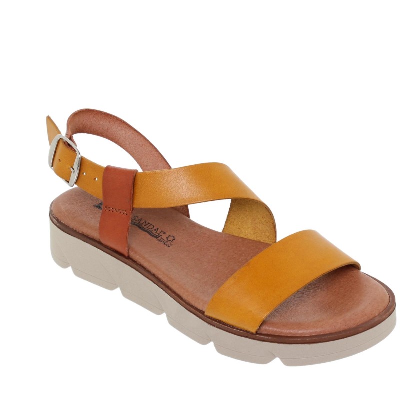 2570166BLU – Sandalia Plana Mujer Amarillo