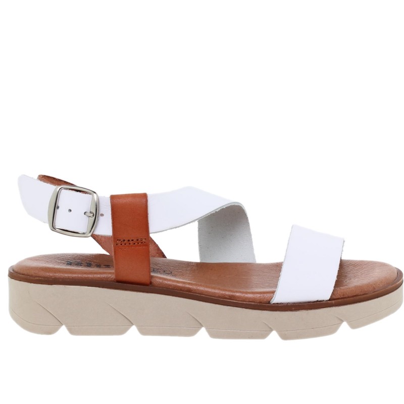 2570166BLU – Sandalia Plana Mujer Blanco
