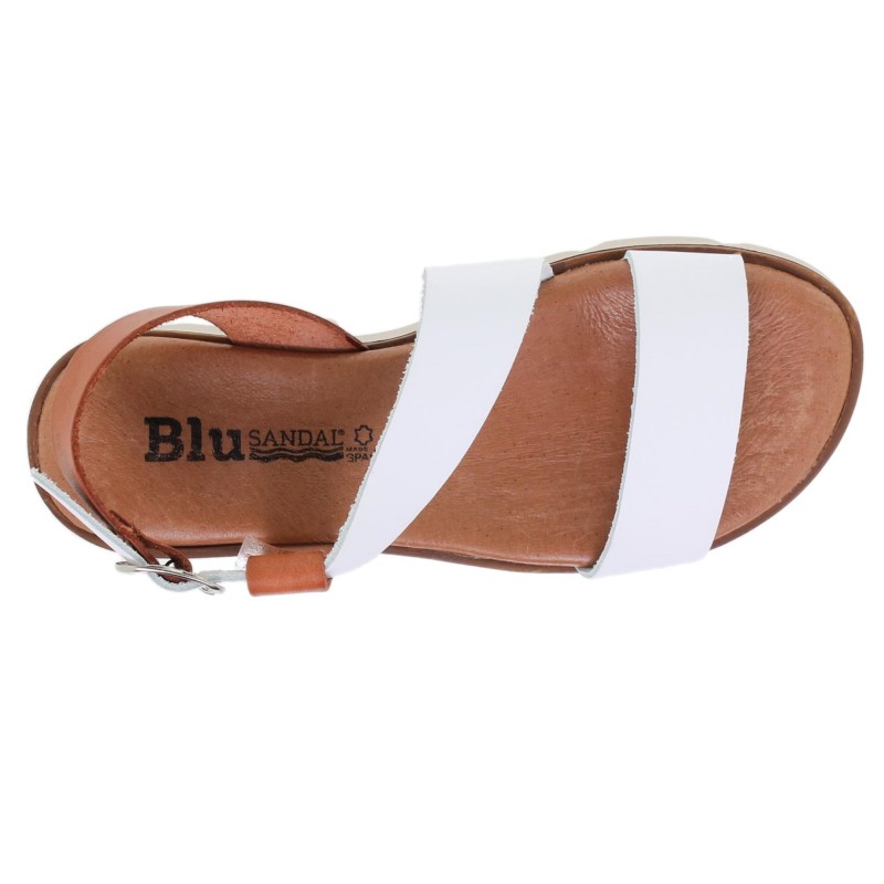2570166BLU – Sandalia Plana Mujer Blanco