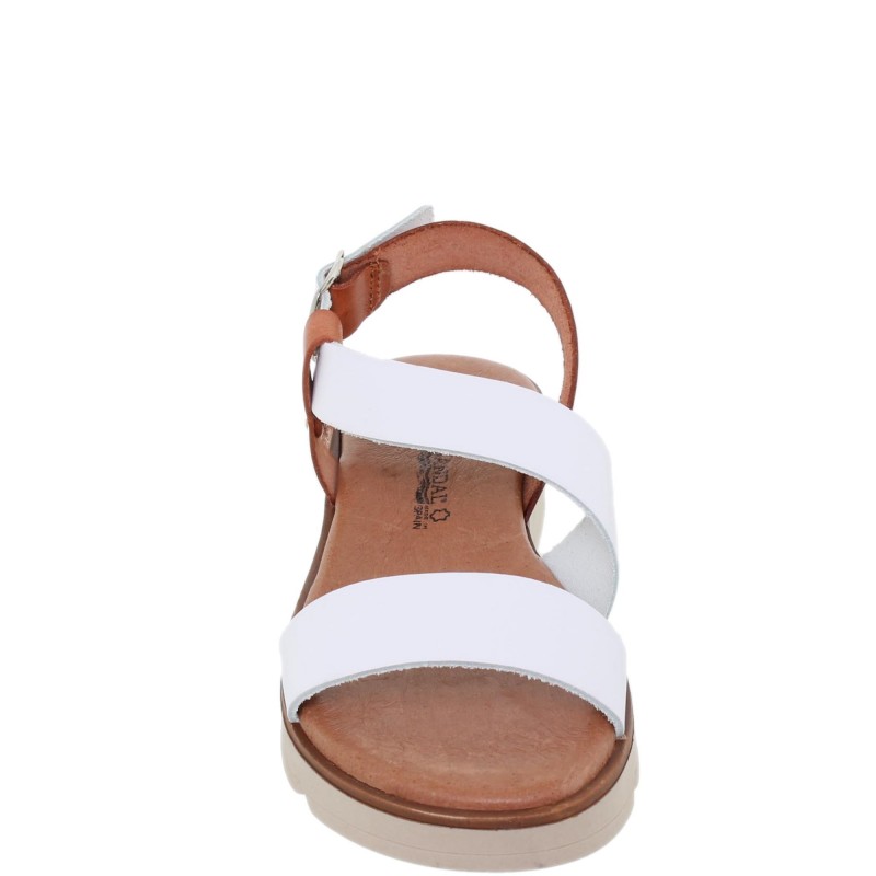 2570166BLU – Sandalia Plana Mujer Blanco