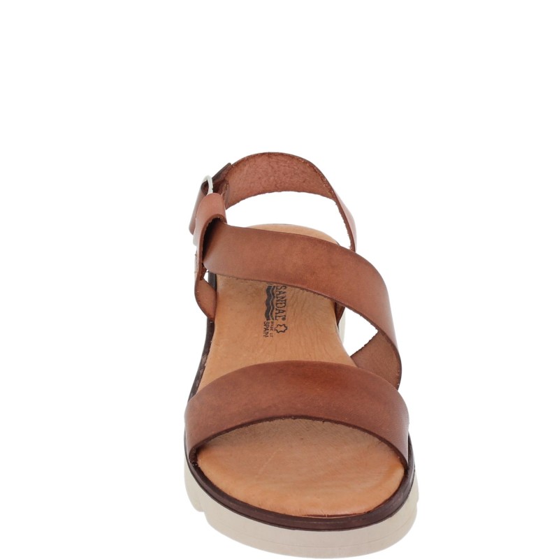 2570166BLU – Sandalia Plana Mujer Cuero