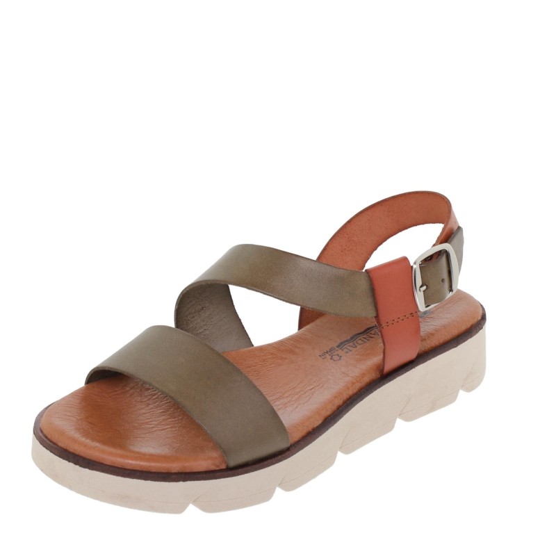 2570166BLU – Sandalia Plana Mujer Kaki