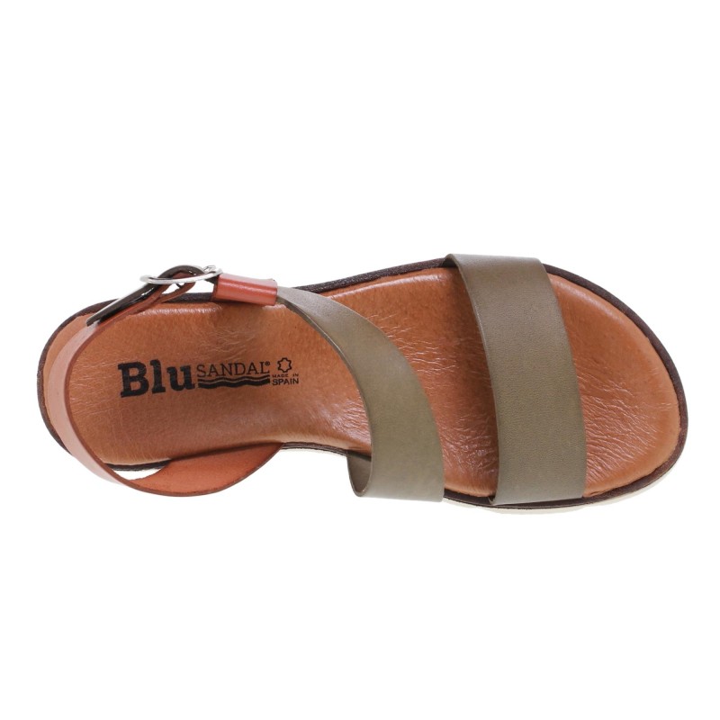 2570166BLU – Sandalia Plana Mujer Kaki