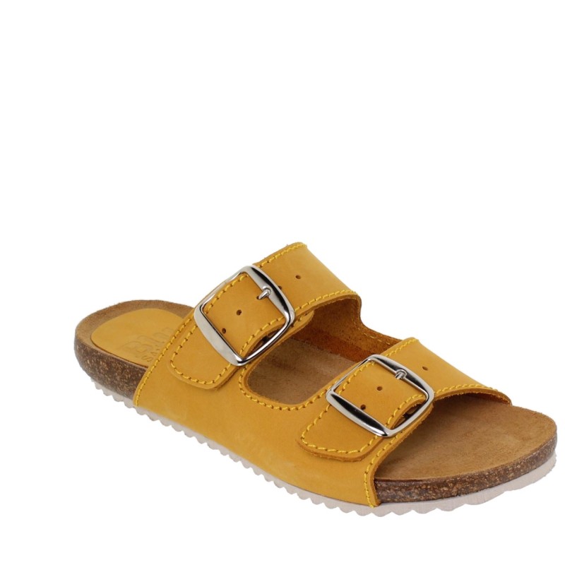 5940896BLU - Sandalia Plana Bio Mujer Amarillo