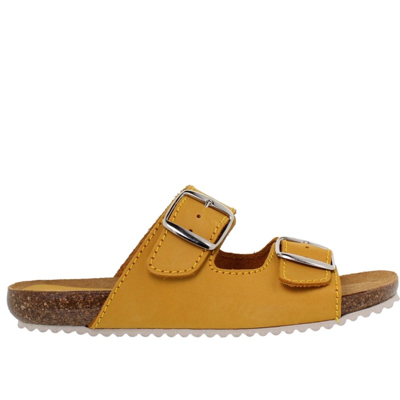 5940896BLU - Sandalia Plana Bio Mujer Amarillo