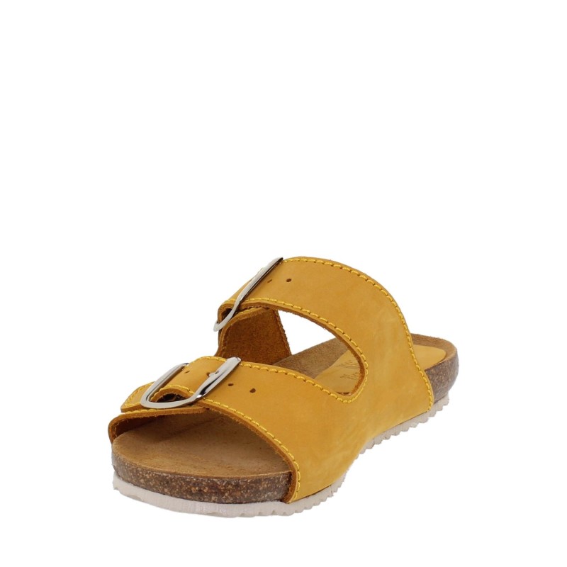 5940896BLU - Sandalia Plana Bio Mujer Amarillo