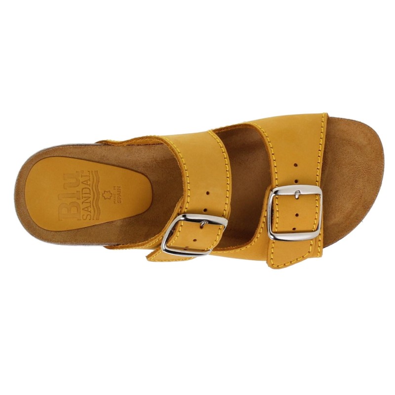5940896BLU - Sandalia Plana Bio Mujer Amarillo