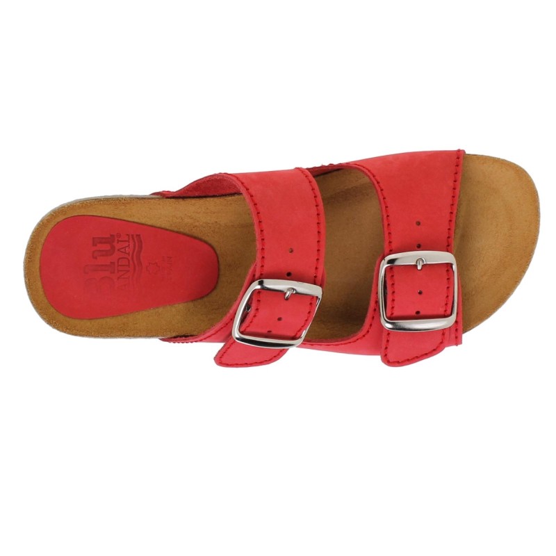 5940896BLU - Sandalia Plana Bio Mujer Rojo