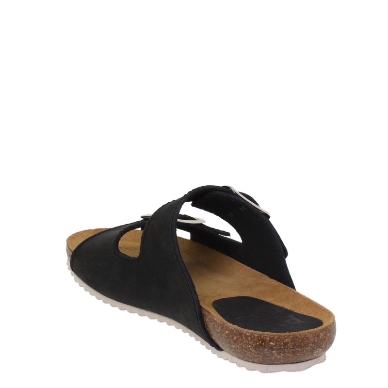 5940896BLU - Sandalia Plana Bio Mujer Negro