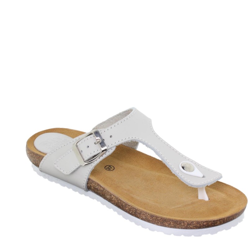 1070502BLU - Sandalia Plana Bio Mujer Blanco