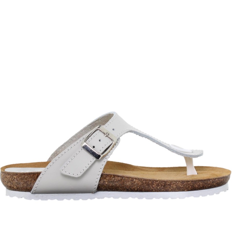 1070502BLU - Sandalia Plana Bio Mujer Blanco