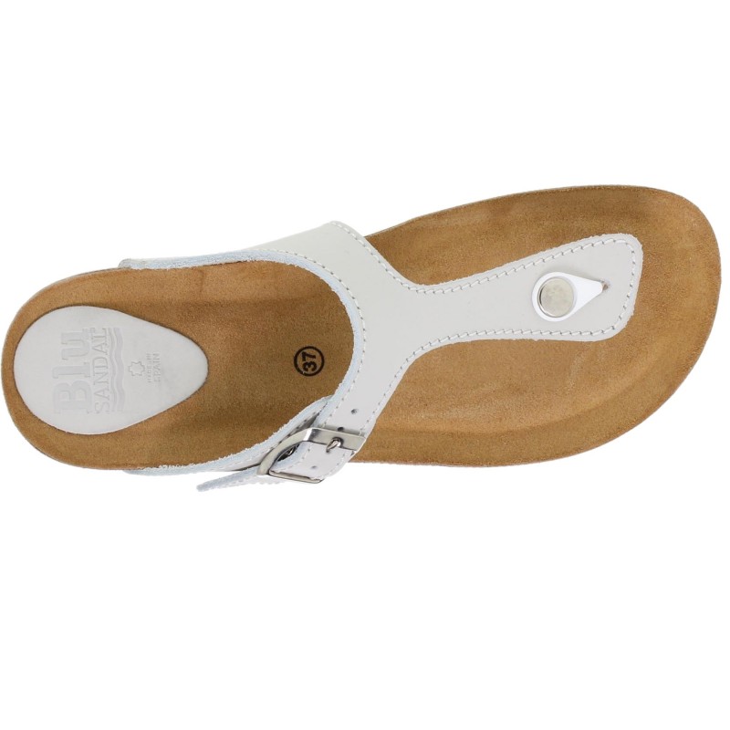 1070502BLU - Sandalia Plana Bio Mujer Blanco