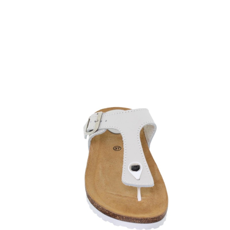 1070502BLU - Sandalia Plana Bio Mujer Blanco