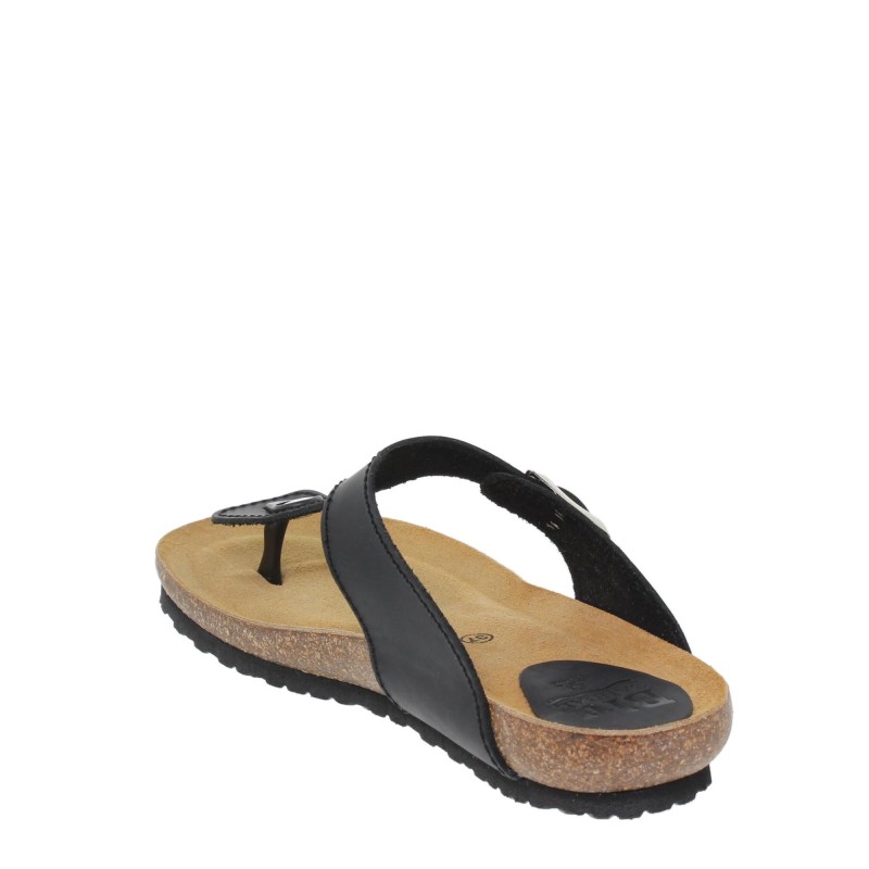 1070502BLU - Sandalia Plana Bio Mujer Negro