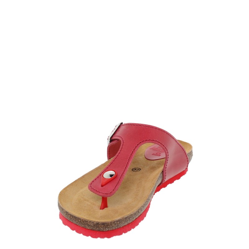 1070502BLU - Sandalia Plana Bio Mujer Rojo