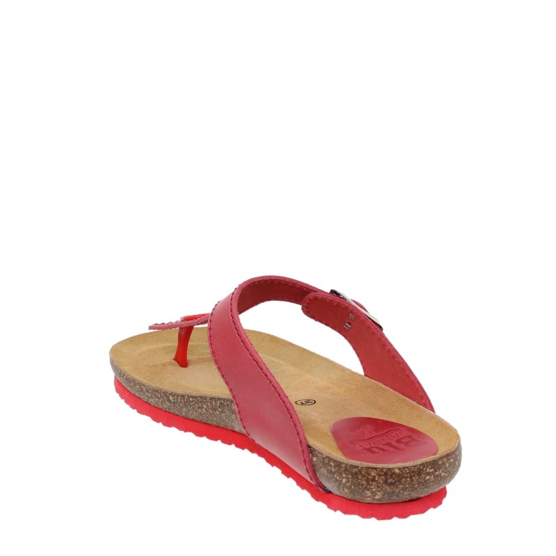 1070502BLU - Sandalia Plana Bio Mujer Rojo