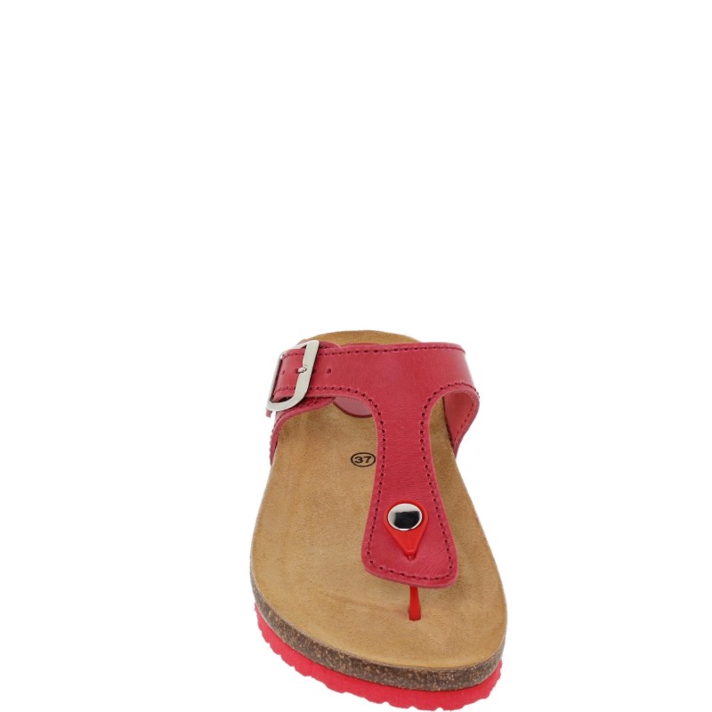1070502BLU - Sandalia Plana Bio Mujer Rojo