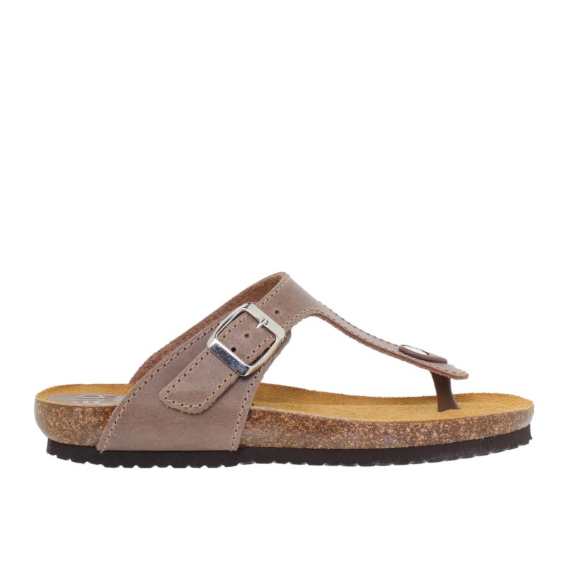 1070502BLU - Sandalia Plana Bio Mujer Taupe