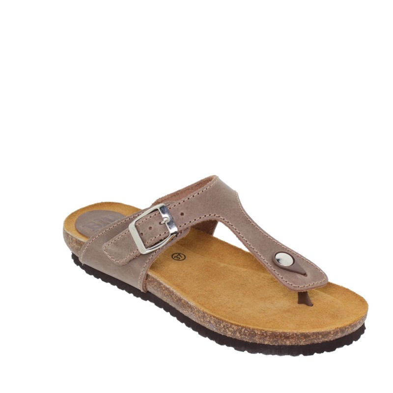 1070502BLU - Sandalia Plana Bio Mujer Taupe
