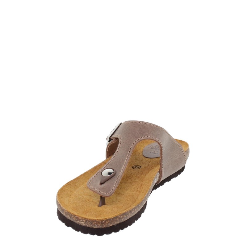 1070502BLU - Sandalia Plana Bio Mujer Taupe