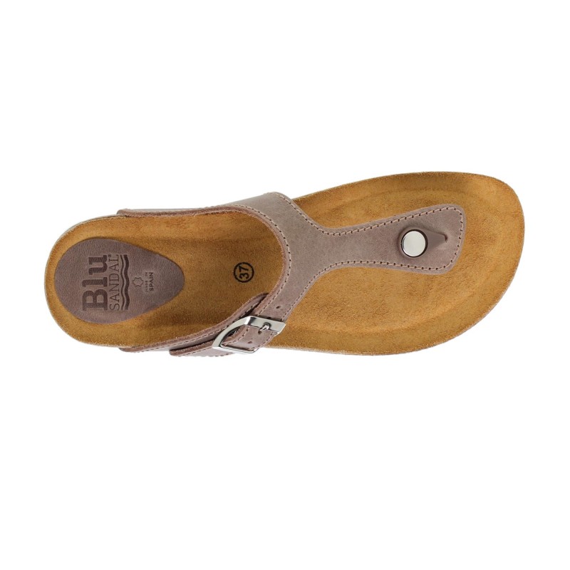 1070502BLU - Sandalia Plana Bio Mujer Taupe