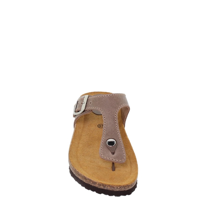 1070502BLU - Sandalia Plana Bio Mujer Taupe