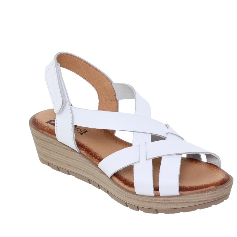 86503104BLU  - Sandalia Cuña Mujer Blanco