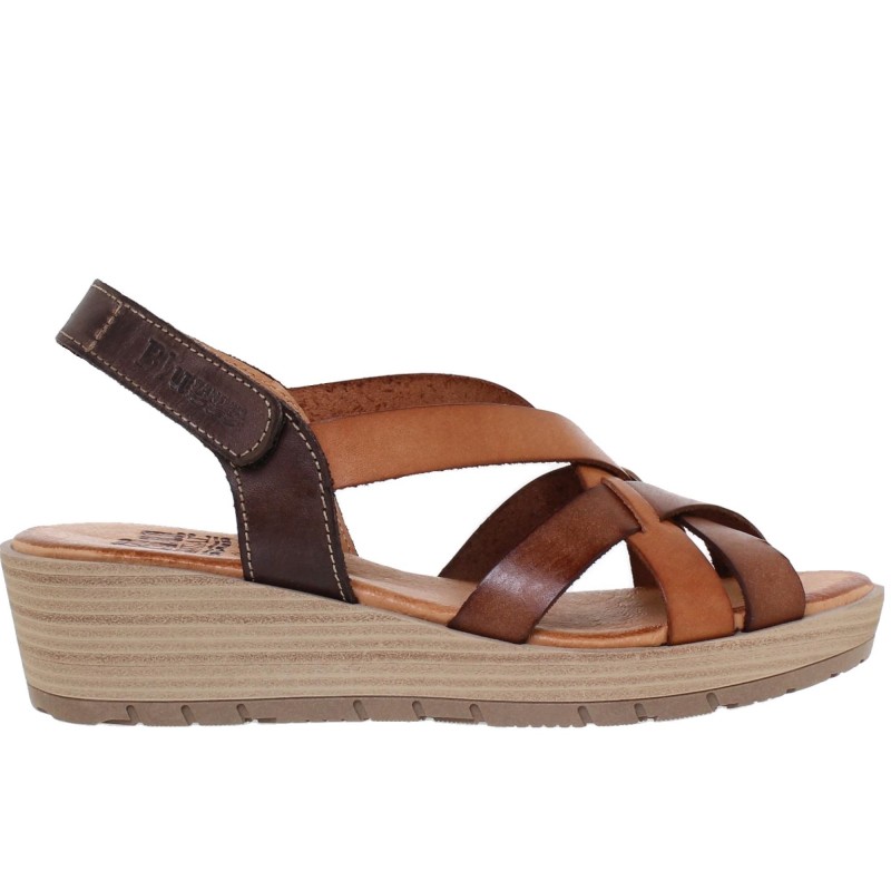 86503104BLU  - Sandalia Cuña Mujer Multicuero
