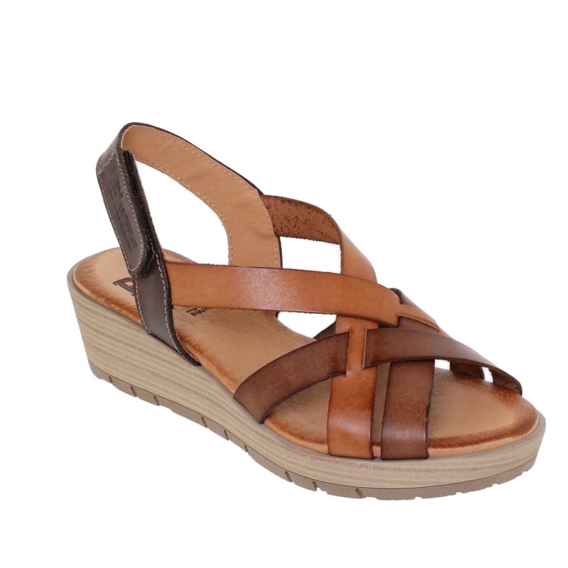 86503104BLU  - Sandalia Cuña Mujer Multicuero