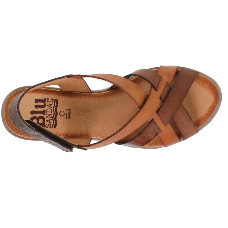 86503104BLU  - Sandalia Cuña Mujer Multicuero
