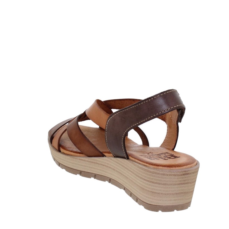 86503104BLU  - Sandalia Cuña Mujer Multicuero