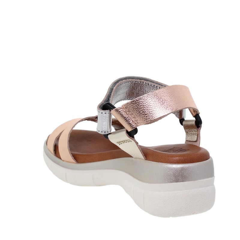 234054322BLU - Sandalia Cuña Mujer Metal