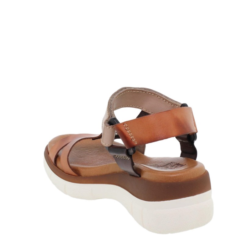 234054322BLU - Sandalia Cuña Mujer Multicuero