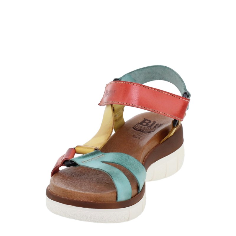234054322BLU - Sandalia Cuña Mujer Multicolor