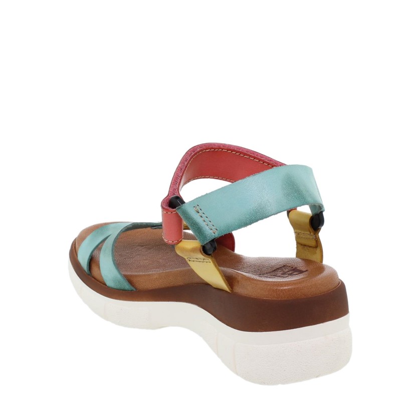234054322BLU - Sandalia Cuña Mujer Multicolor