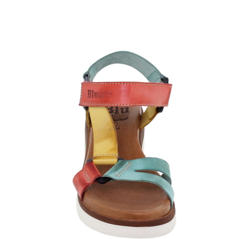 234054322BLU - Sandalia Cuña Mujer Multicolor