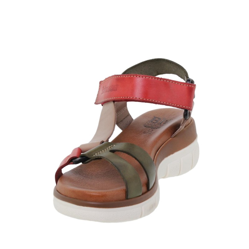 234054322BLU - Sandalia Cuña Mujer Verde