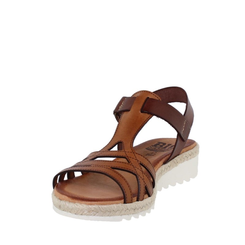 43902896BLU - Sandalia Cuña Mujer Cuero