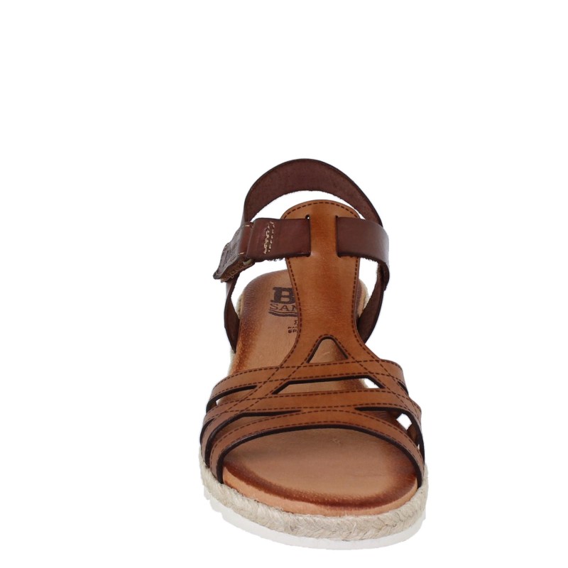 43902896BLU - Sandalia Cuña Mujer Cuero