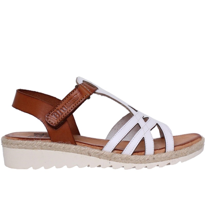 43902896BLU - Sandalia Cuña Mujer Blanco