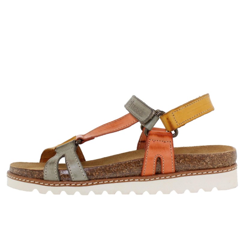 1855BLU - Sandalia BIO Plana Mujer Multicolor