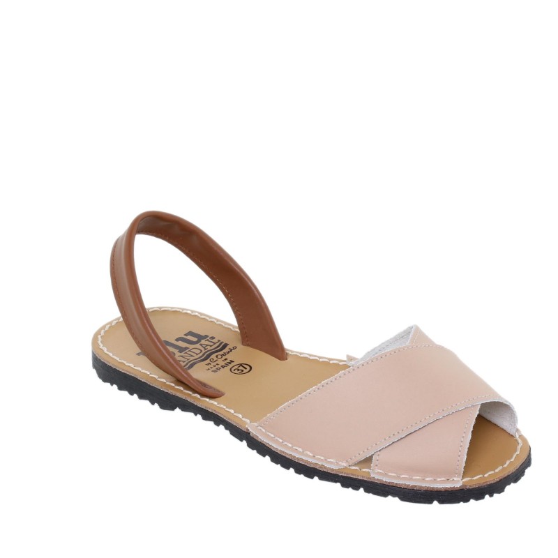 2850394BLU - Menorquina Plana Mujer Beig