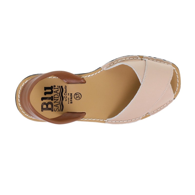 2850394BLU - Menorquina Plana Mujer Beig