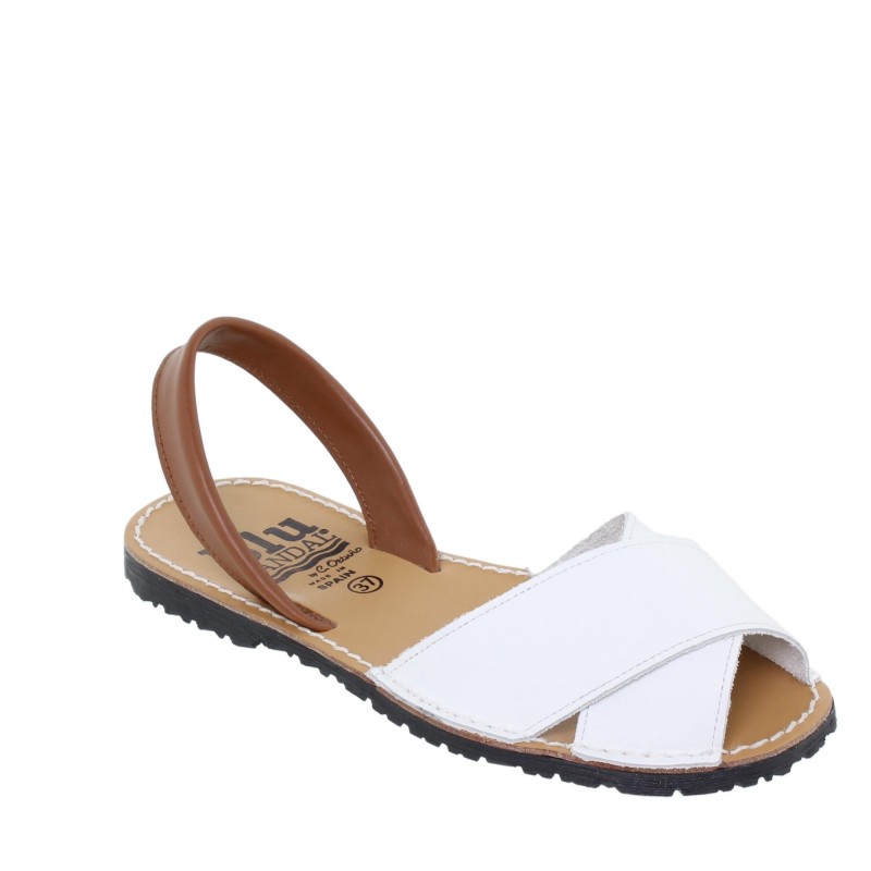 2850394BLU - Menorquina Plana Mujer Blanco