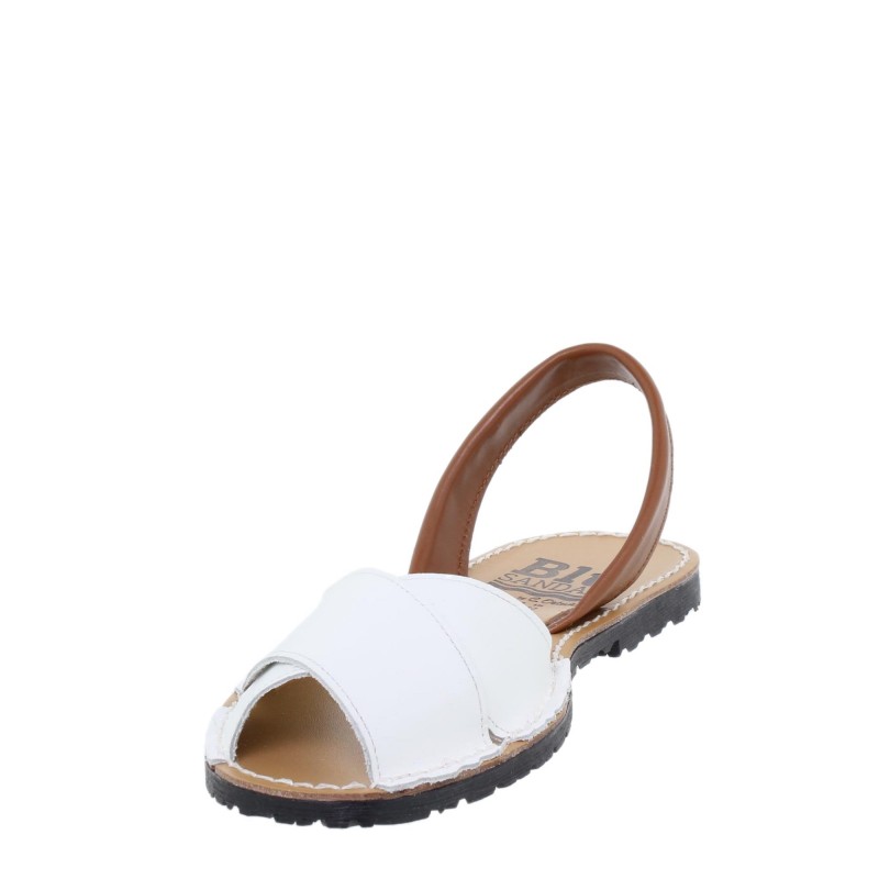 2850394BLU - Menorquina Plana Mujer Blanco