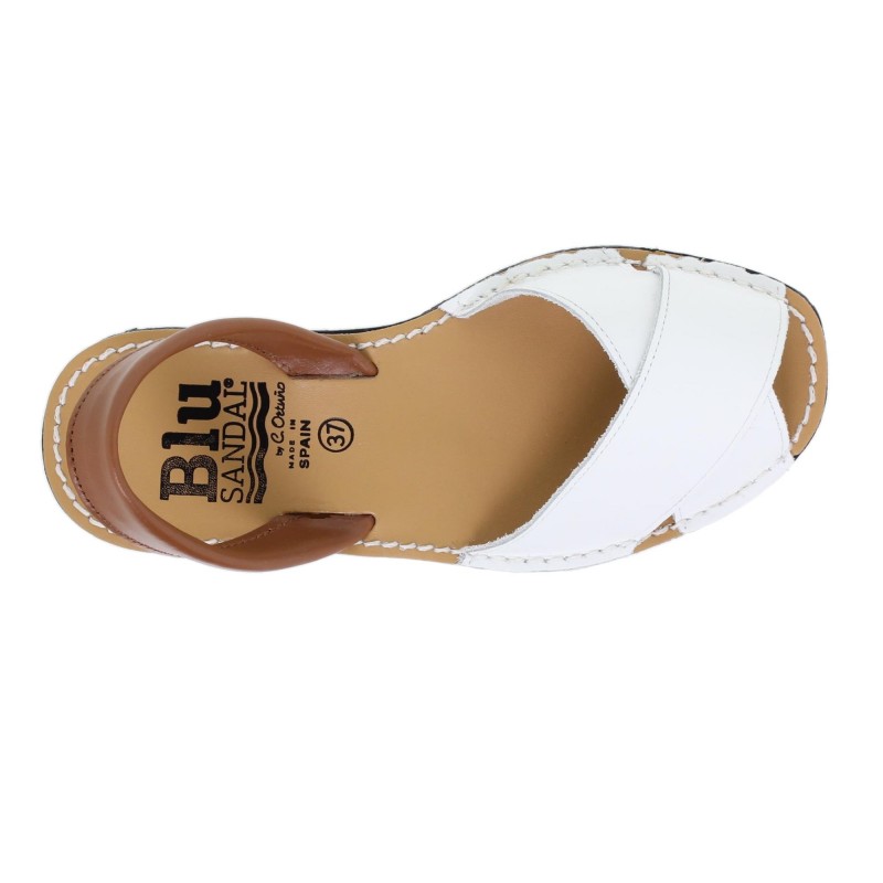 2850394BLU - Menorquina Plana Mujer Blanco