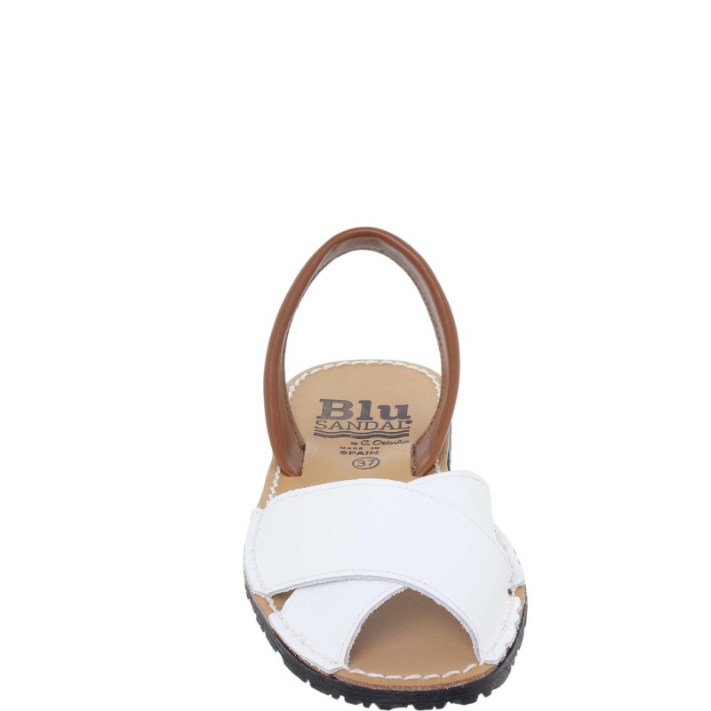 2850394BLU - Menorquina Plana Mujer Blanco
