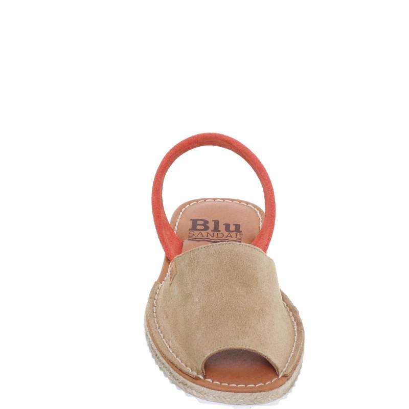 15202BLU - Menorquina Plana Mujer Beig