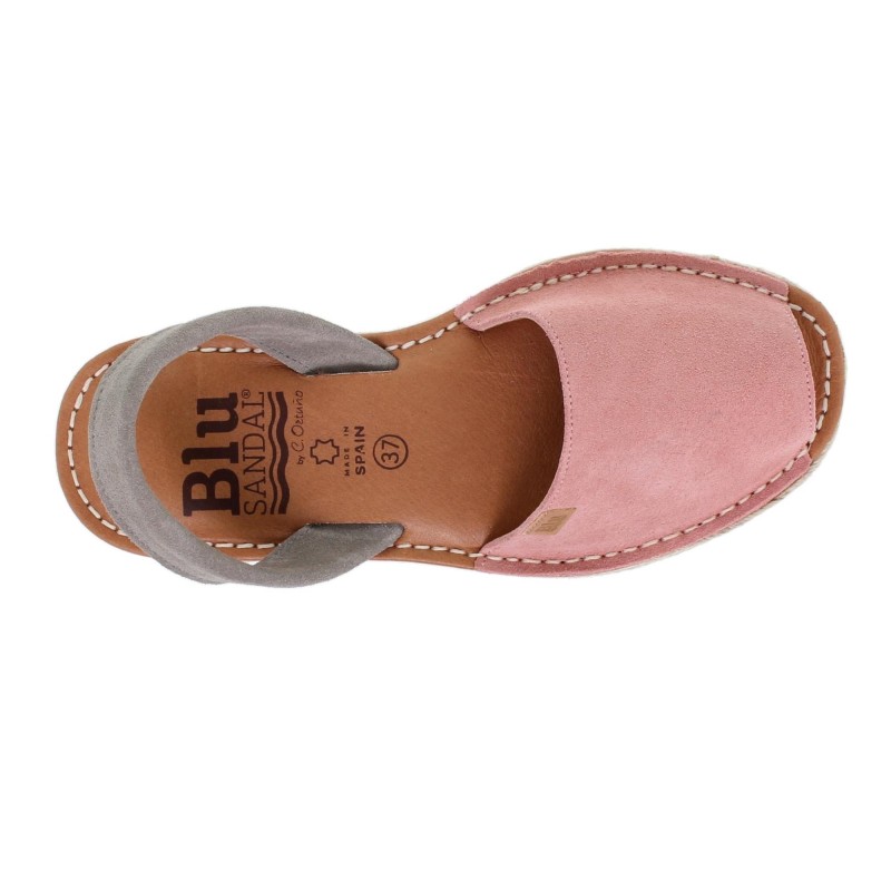 15202BLU - Menorquina Plana Mujer Rosa