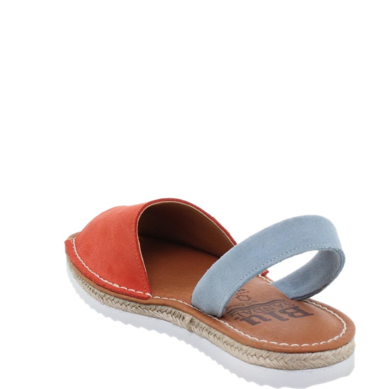 15202BLU - Menorquina Plana Mujer Coral